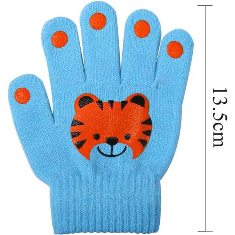 6 Pairs Kids Warm Magic Gloves Winter Stretchy Knit Gloves